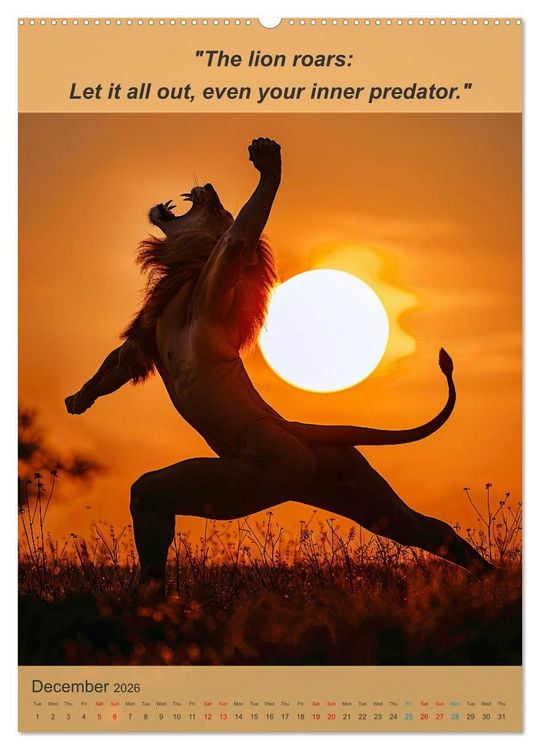Produktbild: Funny animalistic yoga poses (High Quality Premium Wall Calendar 2026 DIN A2 portrait),CALVENDO 12 Month Wall Calendar