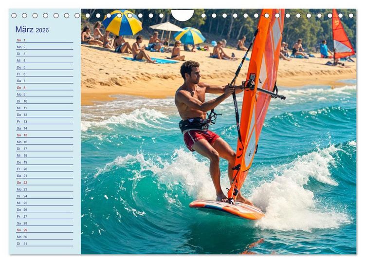 Produktbild: KI Aqua-Emotionen - Ein Jahr voller Wassersport (Wandkalender 2026 DIN A4 quer), CALVENDO Monatskalender
