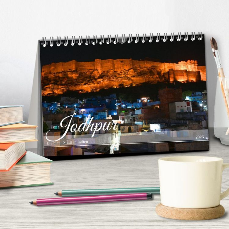 Produktbild: Jodhpur: Die blaue Stadt in Indien (Tischkalender 2026 DIN A5 quer), CALVENDO Monatskalender