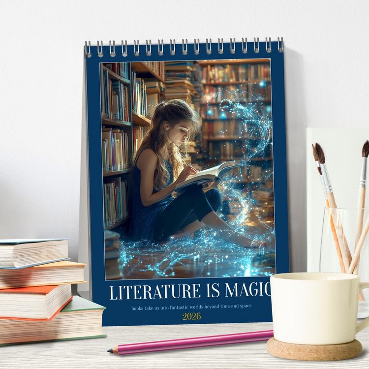 Produktbild: Literature is Magic (Desk Calendar 2026 DIN A5 portrait), CALVENDO 12 Month DeskCalendar