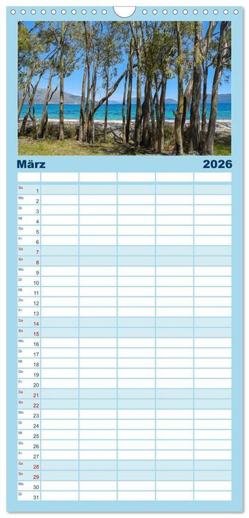 Produktbild: Familienplaner 2026 - Kefalonia, Inseltraum in Blau mit 5 Spalten (Wandkalender, 21 x 45 cm) CALVENDO