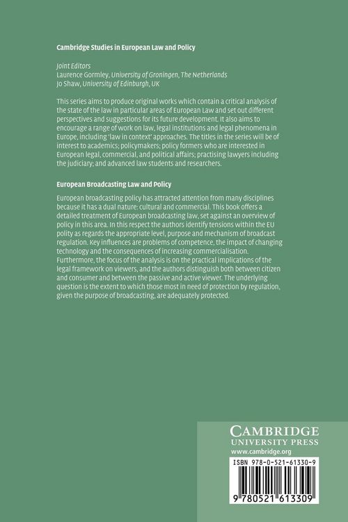 Produktbild: European Broadcasting Law and Policy