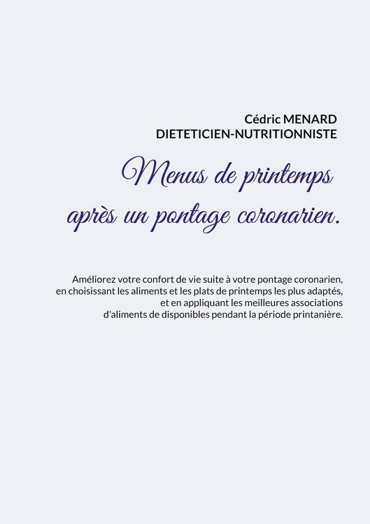 Produktbild: Menus de printemps apr&egrave;s un pontage coronarien.
