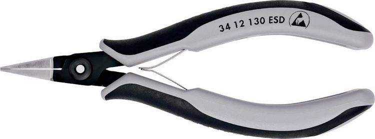 Produktbild: Knipex 34 12 130 ESD ESD Flachzange Gerade Chrom-Vanadium Kugellagerstahl 135 mm