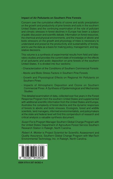 Produktbild: Impact of Air Pollutants on Southern Pine Forests