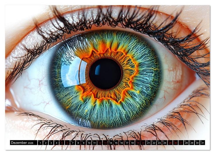 Produktbild: Iris Kunstkalender - Die faszinierende Welt der magischen Augen (hochwertiger Premium Wandkalender 2026 DIN A2 quer), Kunstdruck in Hochglanz