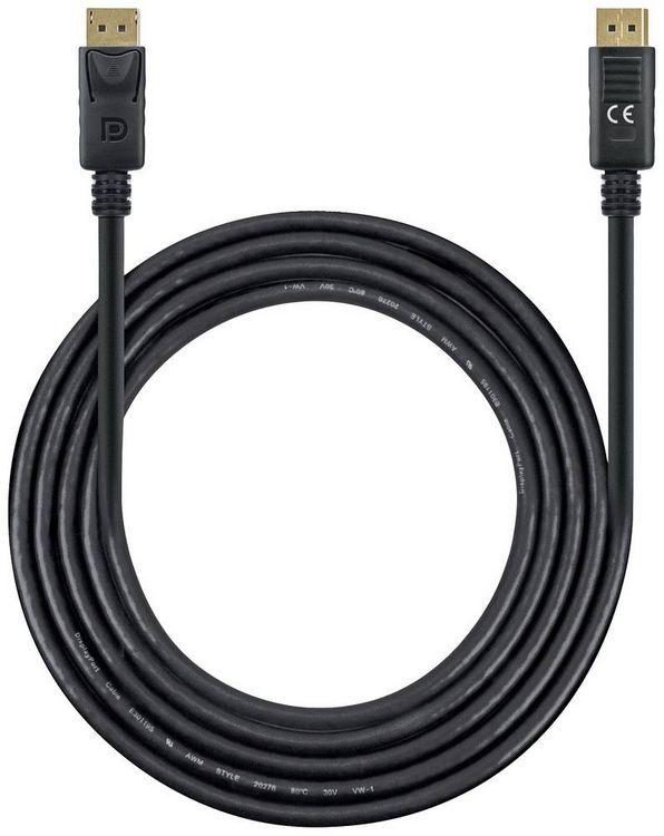 Produktbild: Manhattan DisplayPort Anschlusskabel DisplayPort Stecker, DisplayPort Stecker 2.00m Schwarz 355575 dreifach geschirmt, PVC-Mantel