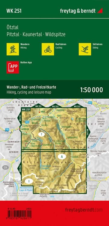 Produktbild: Freytag & berndt Wanderkarte WK 251 &Ouml;tztal, Pitztal - Kaunertal - Wildspitze 1:50.000