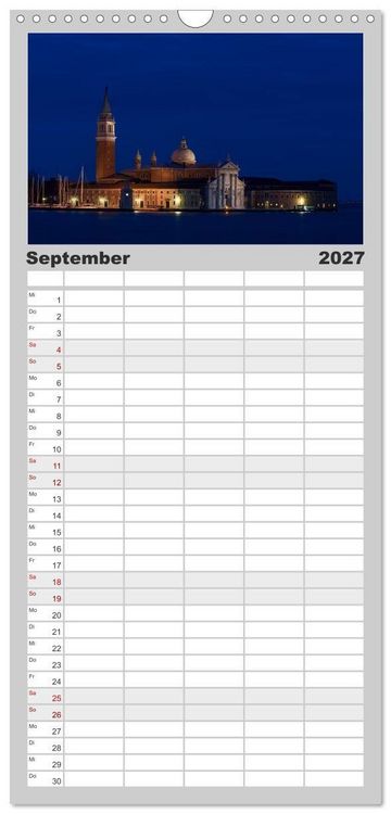 Produktbild: Familienplaner 2027 - Venedig bei Nacht mit 5 Spalten (Wandkalender, 21 x 45 cm) CALVENDO