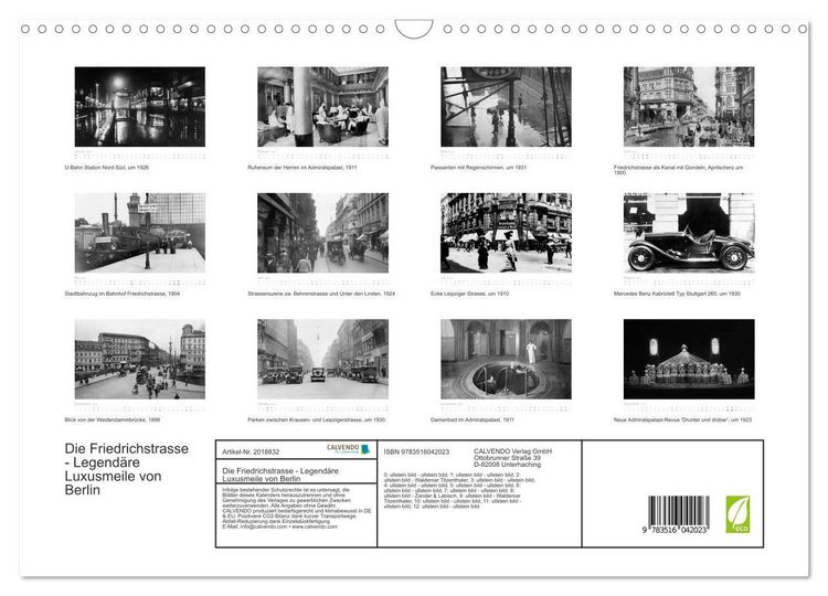 Produktbild: Die Friedrichstrasse - Legend&auml;re Luxusmeile von Berlin (Wandkalender 2026 DIN A3 quer), CALVENDO Monatskalender
