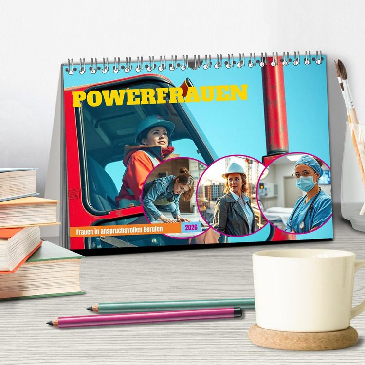 Produktbild: Powerfrauen - Frauen in anspruchsvollen Berufen (Tischkalender 2026 DIN A5 quer), CALVENDO Monatskalender