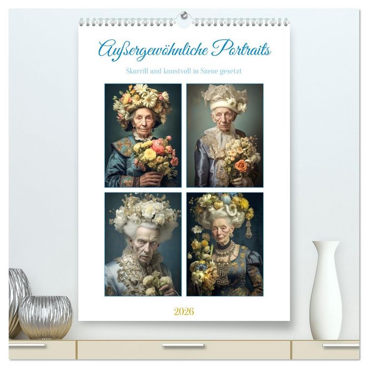 Produktbild: Au&szlig;ergew&ouml;hnliche Portraits (hochwertiger Premium Wandkalender 2026 DIN A2 hoch), Kunstdruck in Hochglanz
