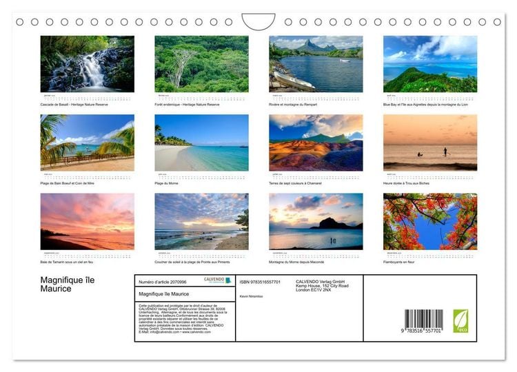 Produktbild: Magnifique &icirc;le Maurice (Calendrier mural 2026 DIN A4 vertical), CALVENDO calendrier mensuel