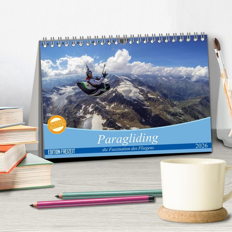 Produktbild: Paragliding - die Faszination des Fliegens (Tischkalender 2026 DIN A5 quer), CALVENDO Monatskalender