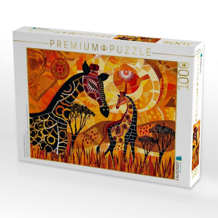 Produktbild: CALVENDO Puzzle Zwei Giraffen mit Blick zur Sonne | 1000 Teile Lege-Gr&ouml;&szlig;e 64x48cm Foto-Puzzle f&uuml;r gl&uuml;ckliche Stunden
