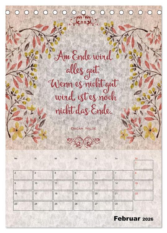Produktbild: Lebensweisheiten zum Reflektieren (Tischkalender 2026 DIN A5 hoch), CALVENDO Monatskalender