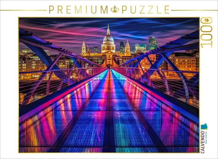 Produktbild: CALVENDO Puzzle Millennium Bridge, London | 1000 Teile Lege-Gr&ouml;&szlig;e 64x48cm Foto-Puzzle f&uuml;r gl&uuml;ckliche Stunden