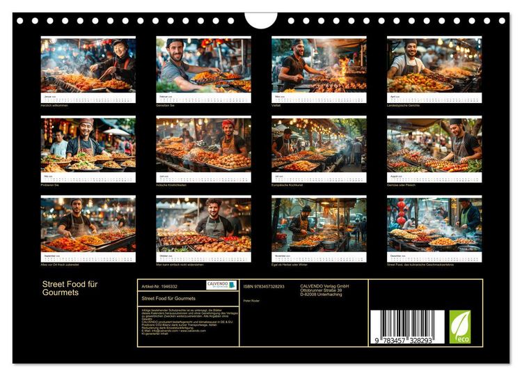 Produktbild: Street Food f&uuml;r Gourmets (Wandkalender 2026 DIN A4 quer), CALVENDO Monatskalender