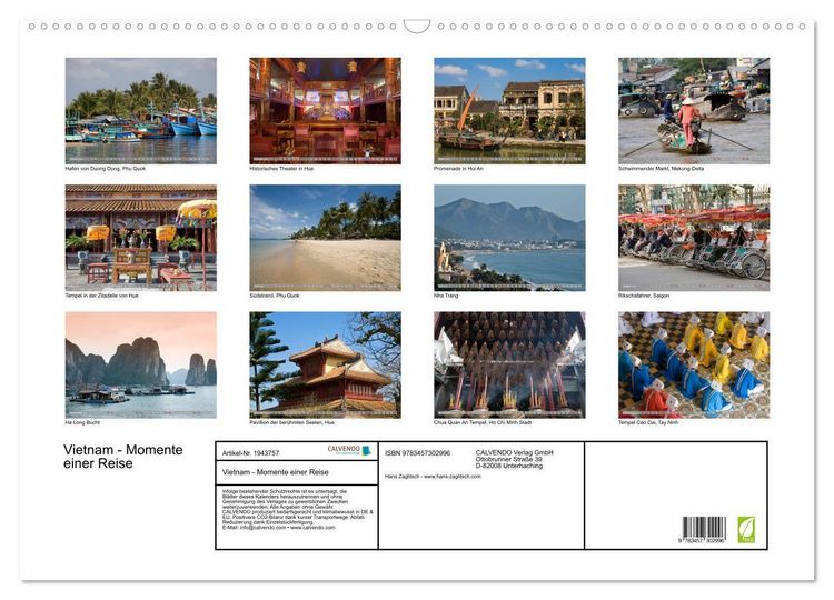 Produktbild: Vietnam - Momente einer Reise (Wandkalender 2026 DIN A2 quer), CALVENDO Monatskalender