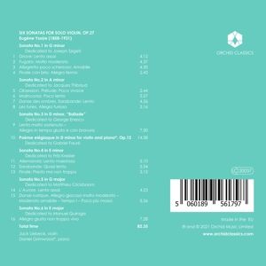 Produktbild: YSAYE: Six Sonatas for Violin