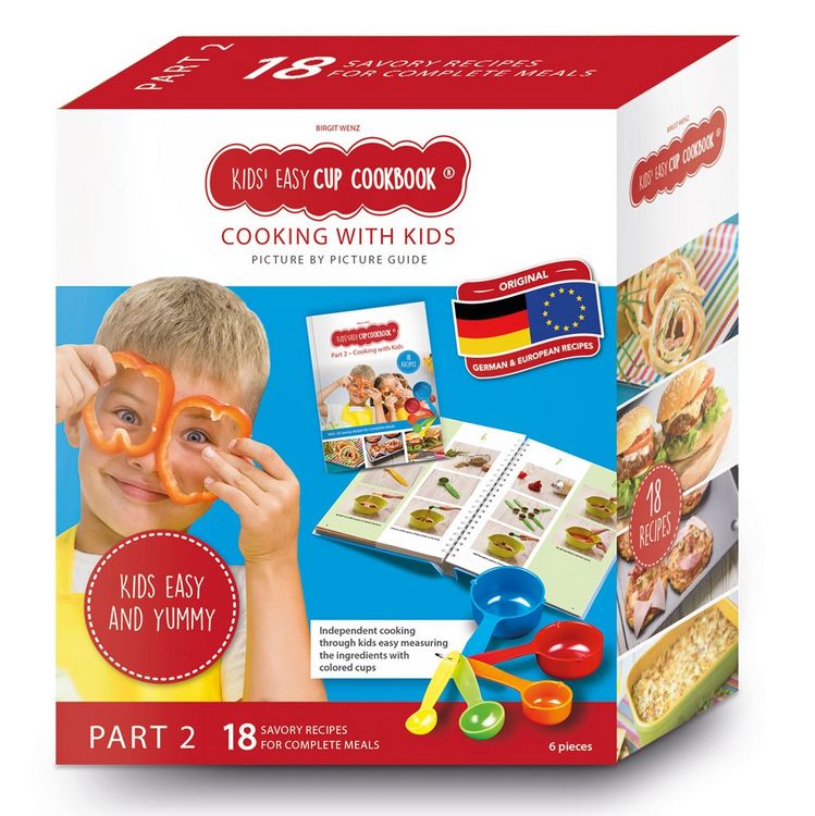 Produktbild: Kids Easy Cup Cookbook: Cooking with Kids (Part 2), Cooking box set incl. 5 colorful measuring cups