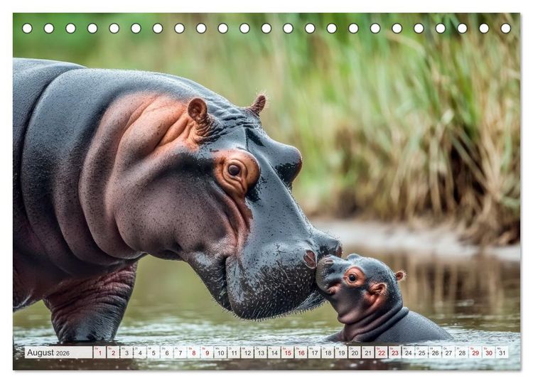 Produktbild: M&uuml;tterherzen im wilden Tierreich (Tischkalender 2026 DIN A5 quer), CALVENDO Monatskalender