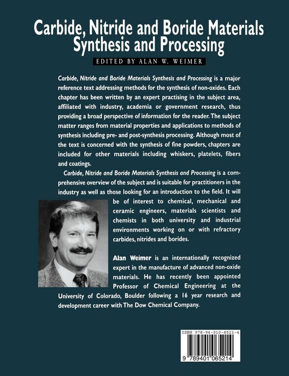 Produktbild: Carbide, Nitride and Boride Materials Synthesis and Processing