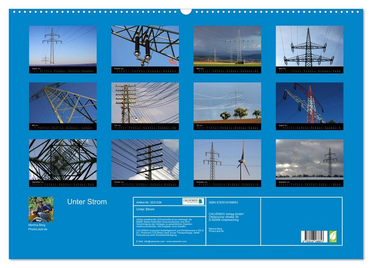 Produktbild: Unter Strom (Wandkalender 2026 DIN A2 quer), CALVENDO Monatskalender