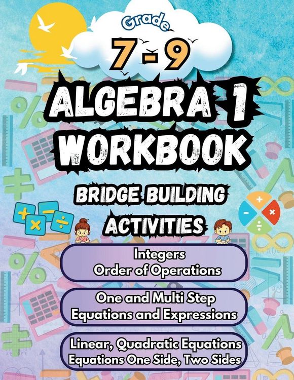 Produktbild: Summer Math Algebra 1 Workbook Grade 7-9 Bridge Building Activities