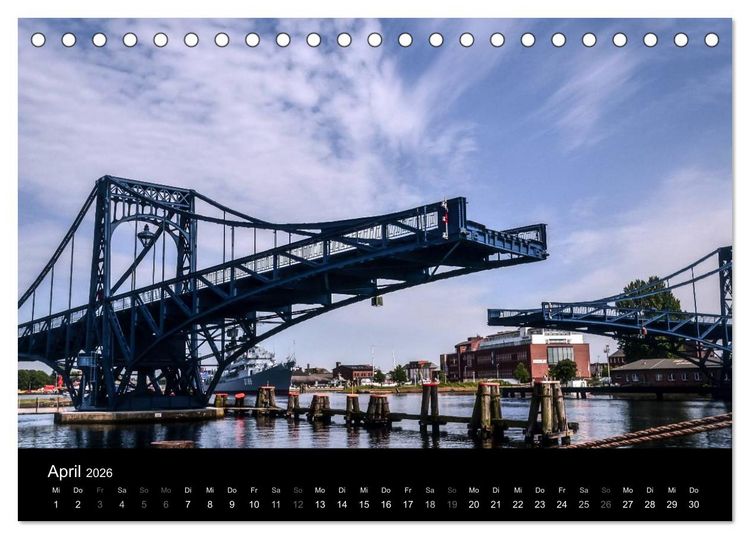 Produktbild: Kaiser-Wilhelm-Br&uuml;cke Wilhelmshaven (Tischkalender 2026 DIN A5 quer), CALVENDO Monatskalender