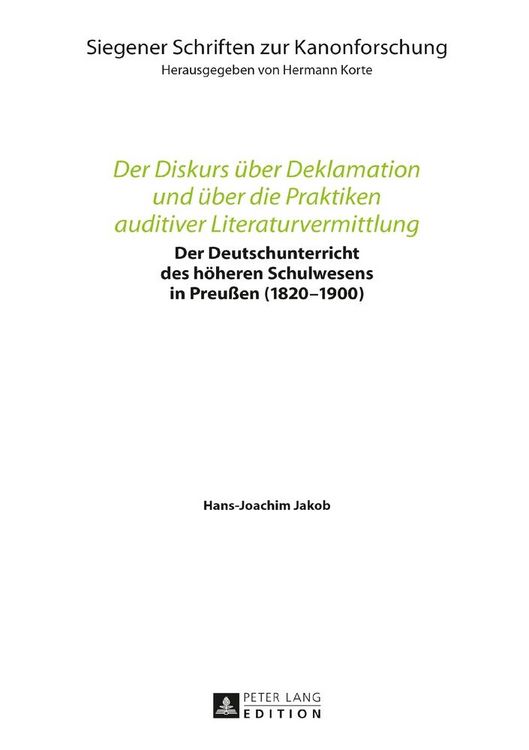 Produktbild: Der Diskurs &uuml;ber Deklamation und &uuml;ber die Praktiken auditiver Literaturvermittlung