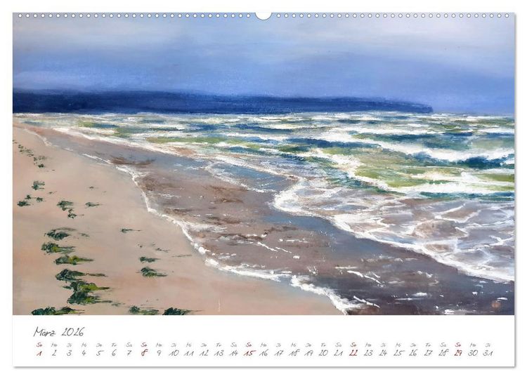 Produktbild: R&uuml;gen in Farbe - Mit Pinsel und Farbe auf der Lieblingsinsel (hochwertiger Premium Wandkalender 2026 DIN A2 quer), Kunstdruck in Hochglanz