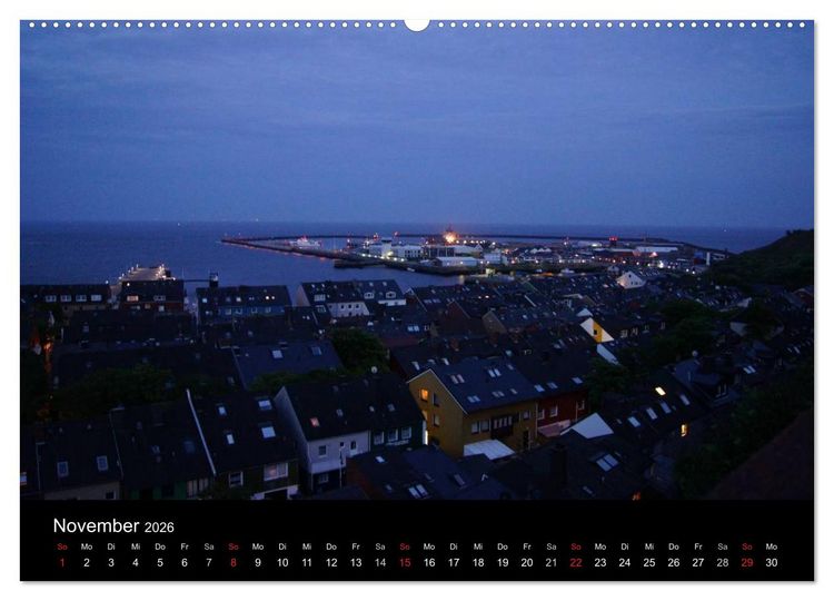 Produktbild: Abend in Helgoland (hochwertiger Premium Wandkalender 2026 DIN A2 quer), Kunstdruck in Hochglanz