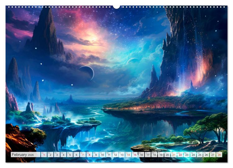 Produktbild: SCIENCE FICTION Life on distant planets (High Quality Premium Wall Calendar 2026 DIN A2 landscape),CALVENDO 12 Month Wall Calendar