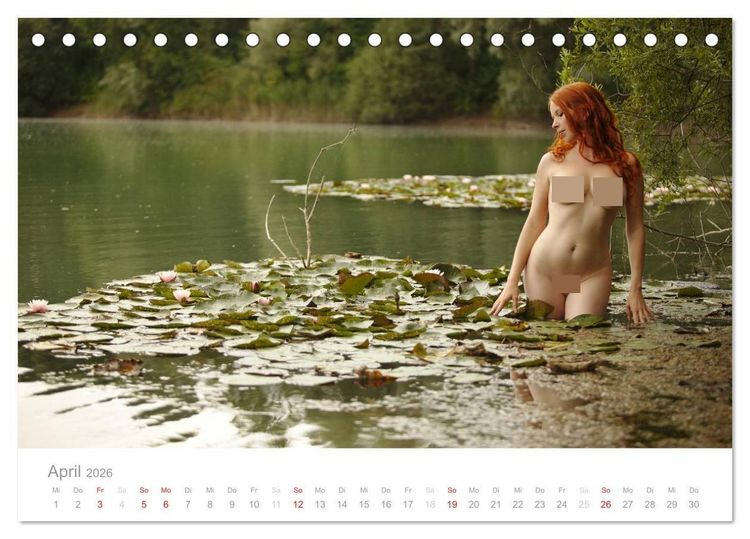 Produktbild: Wasser und Nymphen - Akt am Wasser (Tischkalender 2026 DIN A5 quer), CALVENDO Monatskalender