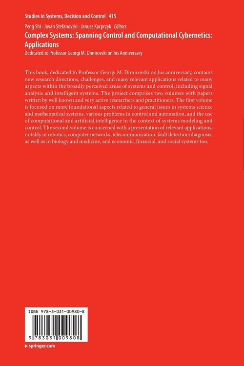 Produktbild: Complex Systems: Spanning Control and Computational Cybernetics: Applications