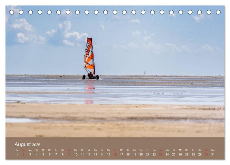 Produktbild: R&ouml;m&ouml; - Wasser, Wind und endloser Strand (Tischkalender 2026 DIN A5 quer), CALVENDO Monatskalender