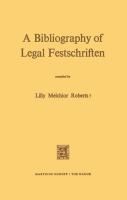 Produktbild: A Bibliography of Legal Festschriften