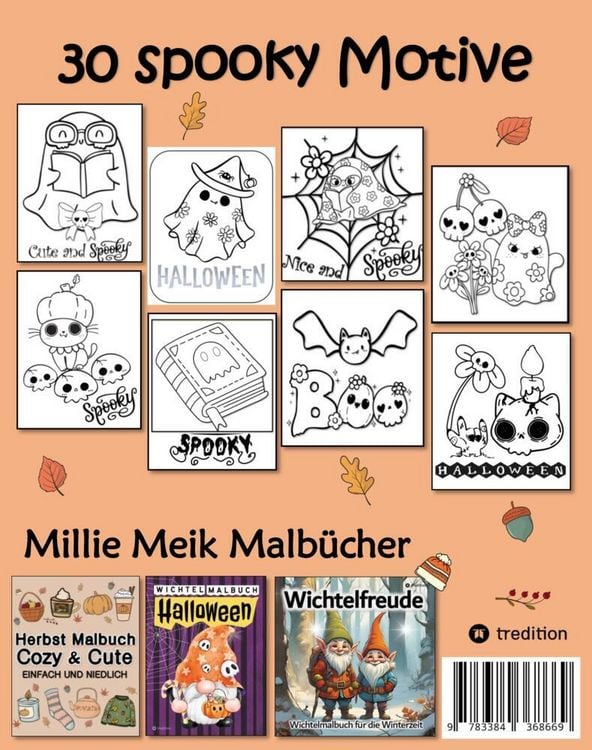 Produktbild: Halloween Malbuch f&uuml;r Erwachsene und Kinder Cute & Spooky Einfach und Niedlich