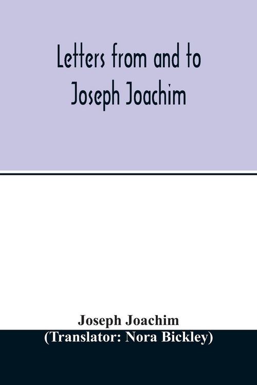 Produktbild: Letters from and to Joseph Joachim