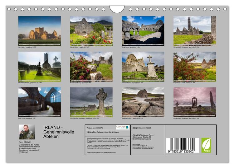 Produktbild: IRLAND - Geheimnisvolle Abteien (Wandkalender 2026 DIN A4 quer), CALVENDO Monatskalender