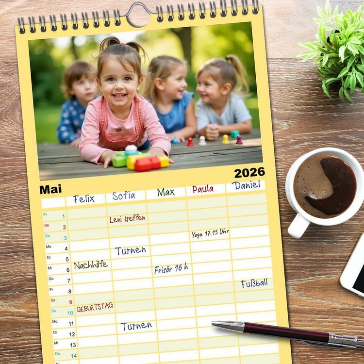 Produktbild: Familienplaner 2026 - Traumberuf - Erzieher:innen in der Kinderkrippe mit 5 Spalten (Wandkalender, 21 x 45 cm) CALVENDO