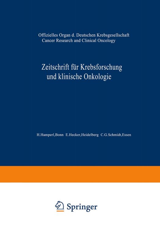 Produktbild: Zeitschrift f&uuml;r Krebsforschung und klinische Onkologie / Cancer Research and Clinical Oncology