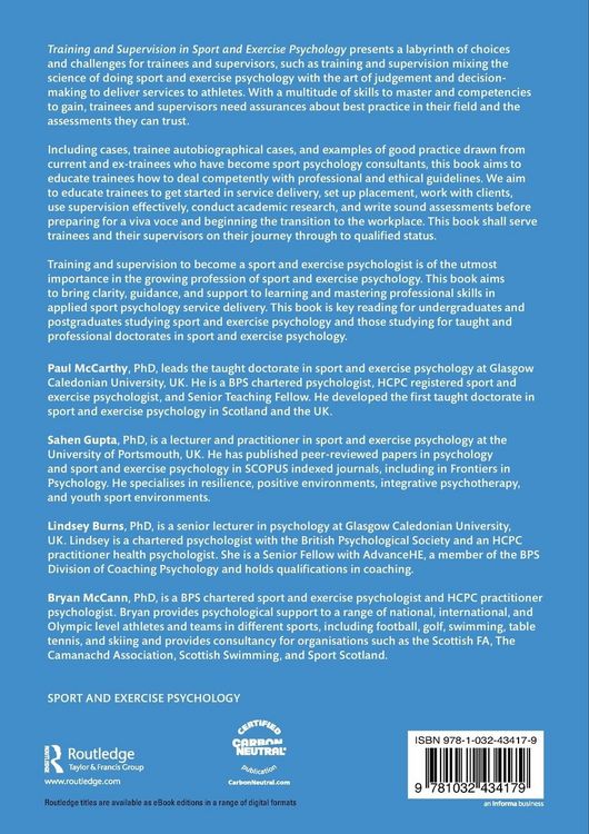 Produktbild: Training and Supervision in Sport and Exercise Psychology