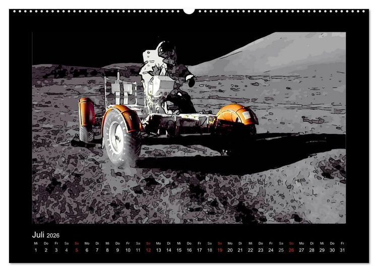 Produktbild: Landing On The Moon Like A Cartoon (hochwertiger Premium Wandkalender 2026 DIN A2 quer), Kunstdruck in Hochglanz