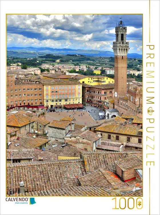 Produktbild: CALVENDO Puzzle Piazza del Campo mit Glockenturm in Siena | 1000 Teile Lege-Gr&ouml;&szlig;e 64x48cm Foto-Puzzle f&uuml;r gl&uuml;ckliche Stunden