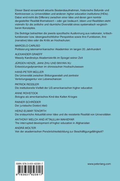 Produktbild: Ideen und Realit&auml;ten von Universit&auml;ten
