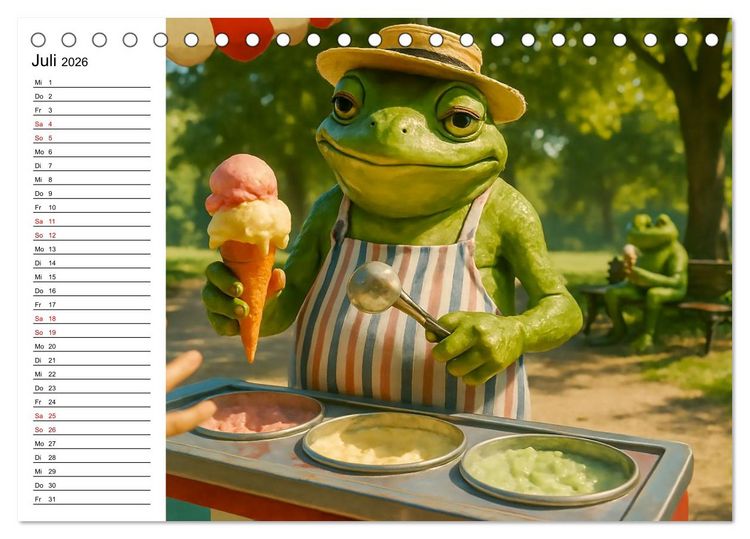 Produktbild: Frosch bei der Arbeit- Dienst nach Vorschrift (Tischkalender 2026 DIN A5 quer), CALVENDO Monatskalender