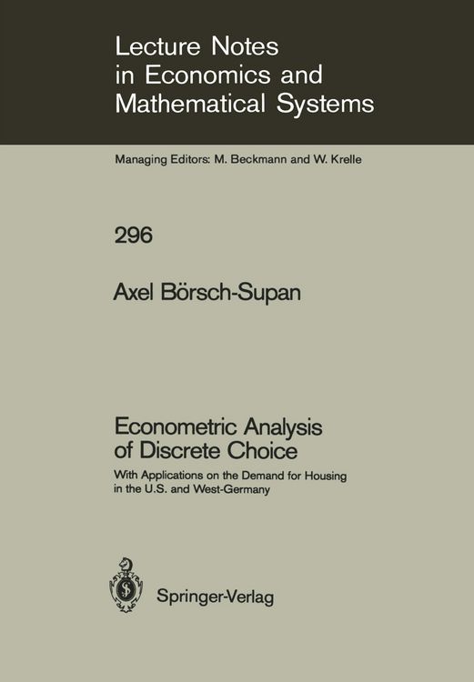 Produktbild: Econometric Analysis of Discrete Choice
