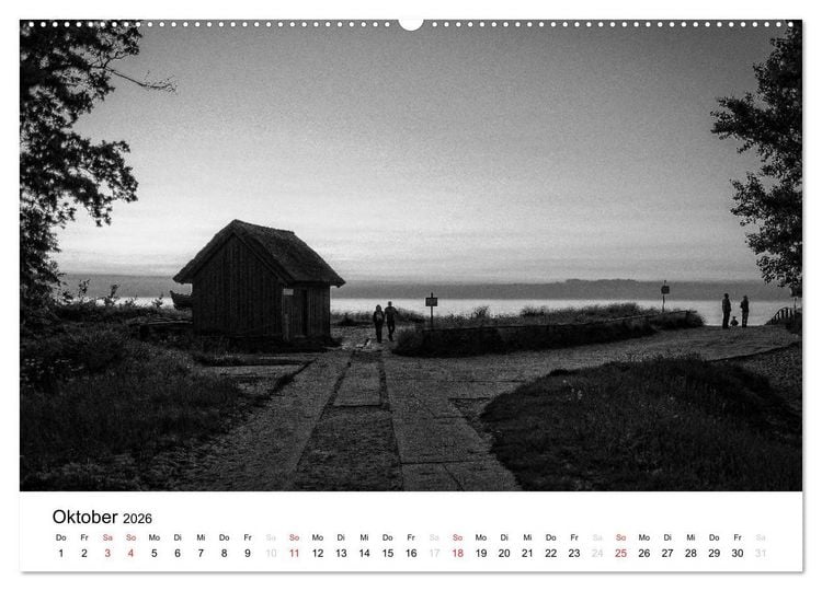 Produktbild: Ostseebad Zingst - Impressionen in Schwarz-Wei&szlig; (hochwertiger Premium Wandkalender 2026 DIN A2 quer), Kunstdruck in Hochglanz